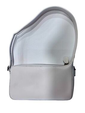 COURREGES  LOOP LEATHER SHOULDER BAG - HERITAGE WHITE - WITH DUST BAG